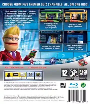 Buzz! - Quiz TV (USA) (v1.10) (Disc) (Update) box cover back